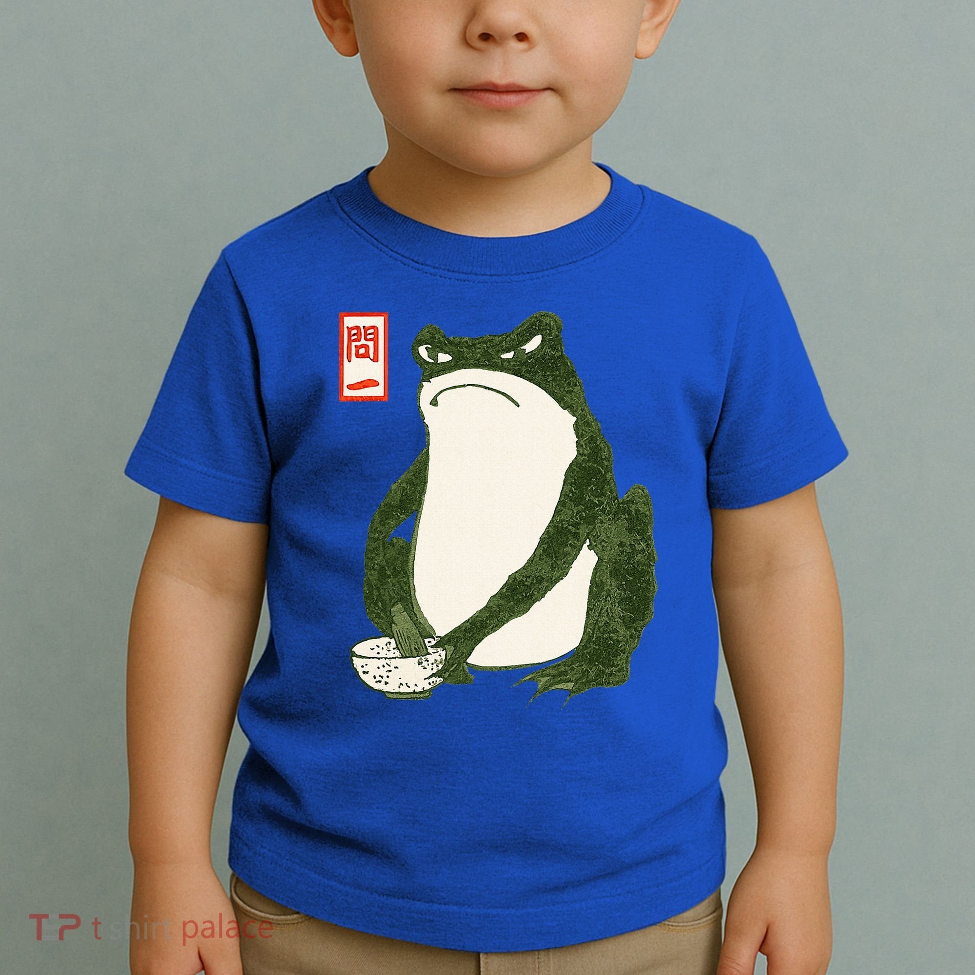 Aesthetic Grumpy Frog Famous Japanese Art Toad Toddler T-Shirt