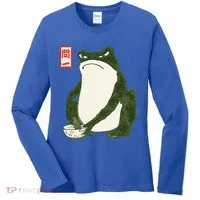 Aesthetic Grumpy Frog Famous Japanese Art Toad Women's Long Sleeve Shirt thumb 0