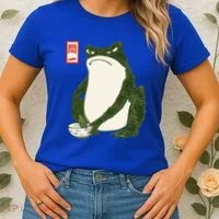 Aesthetic Grumpy Frog Famous Japanese Art Toad Women's T-Shirt thumb 2