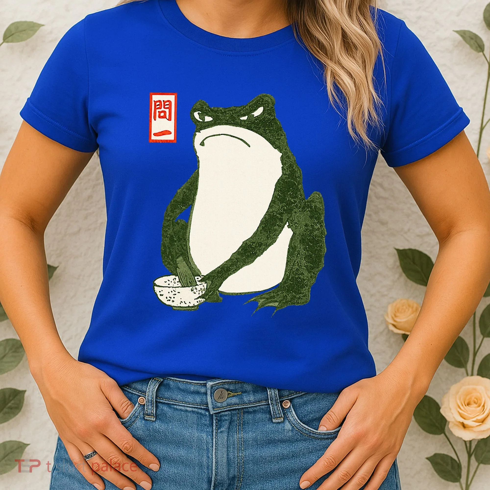Aesthetic Grumpy Frog Famous Japanese Art Toad Women's T-Shirt