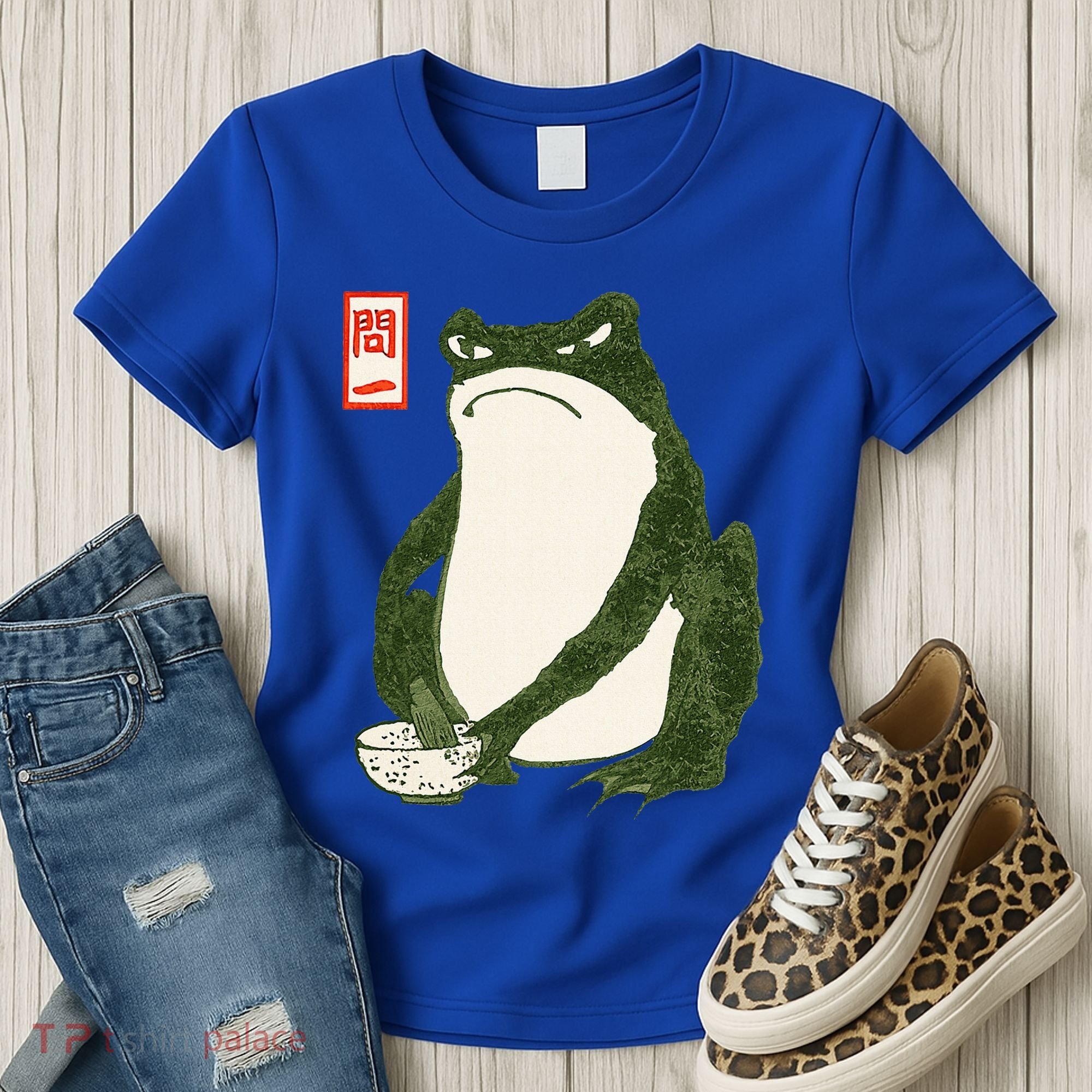 Aesthetic Grumpy Frog Famous Japanese Art Toad Women's T-Shirt