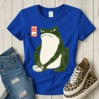 Aesthetic Grumpy Frog Famous Japanese Art Toad Women's T-Shirt thumb 3