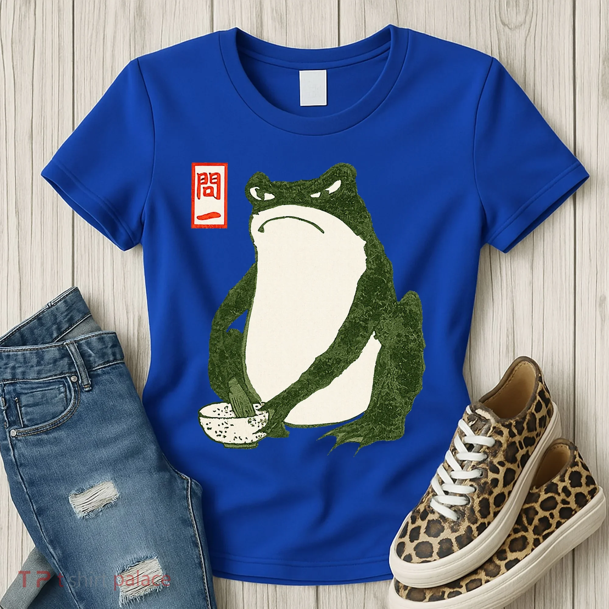 Aesthetic Grumpy Frog Famous Japanese Art Toad Women's T-Shirt