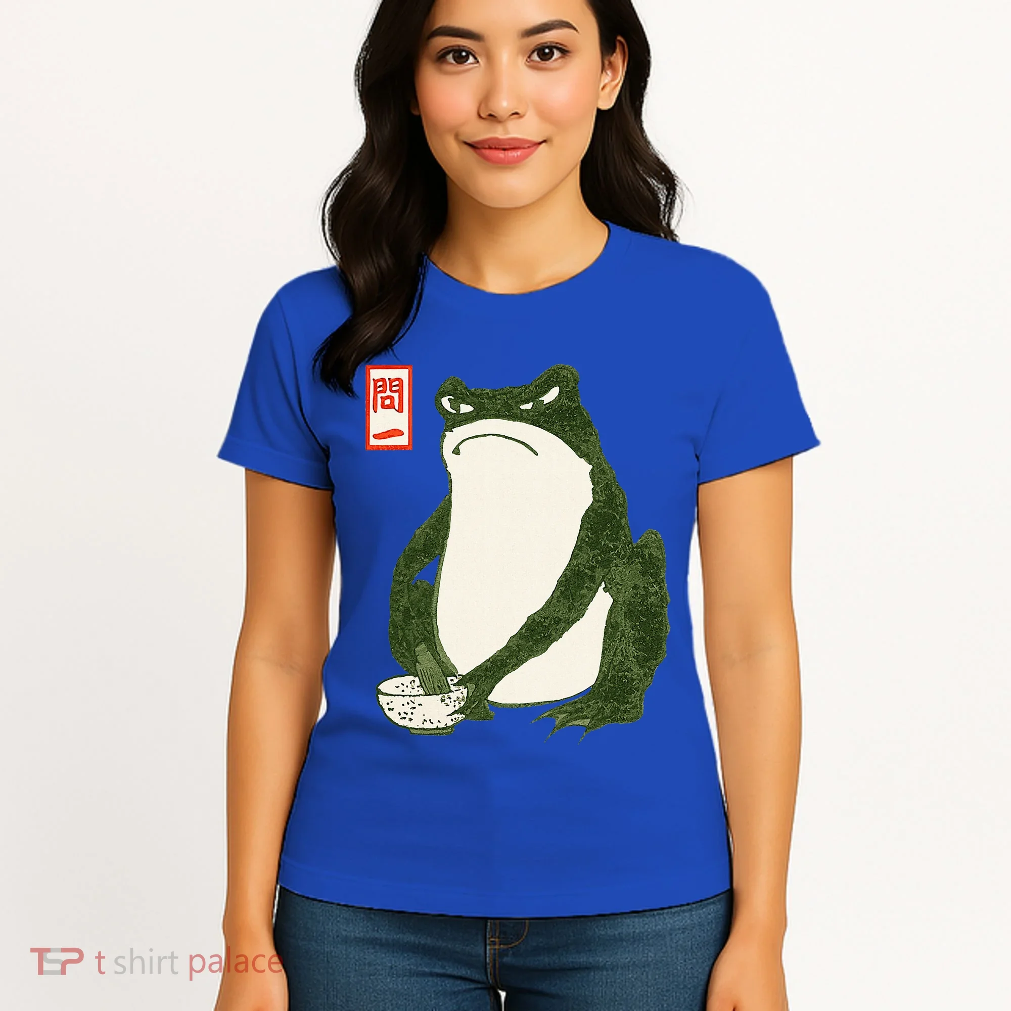 Aesthetic Grumpy Frog Famous Japanese Art Toad Women's T-Shirt
