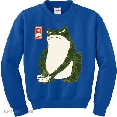 Aesthetic Grumpy Frog Famous Japanese Art Toad Kids Sweatshirt