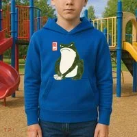 Aesthetic Grumpy Frog Famous Japanese Art Toad Kids Hoodie thumb 2