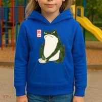 Aesthetic Grumpy Frog Famous Japanese Art Toad Kids Hoodie thumb 3