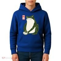Aesthetic Grumpy Frog Famous Japanese Art Toad Kids Hoodie thumb 4