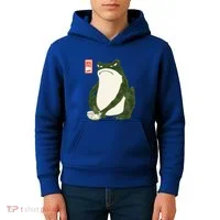 Aesthetic Grumpy Frog Famous Japanese Art Toad Kids Hoodie thumb 4