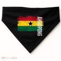 Akropong Ghana Flag Gift For Ghanaians Meaningful Gift USA-Made Doggie Bandana thumb 0