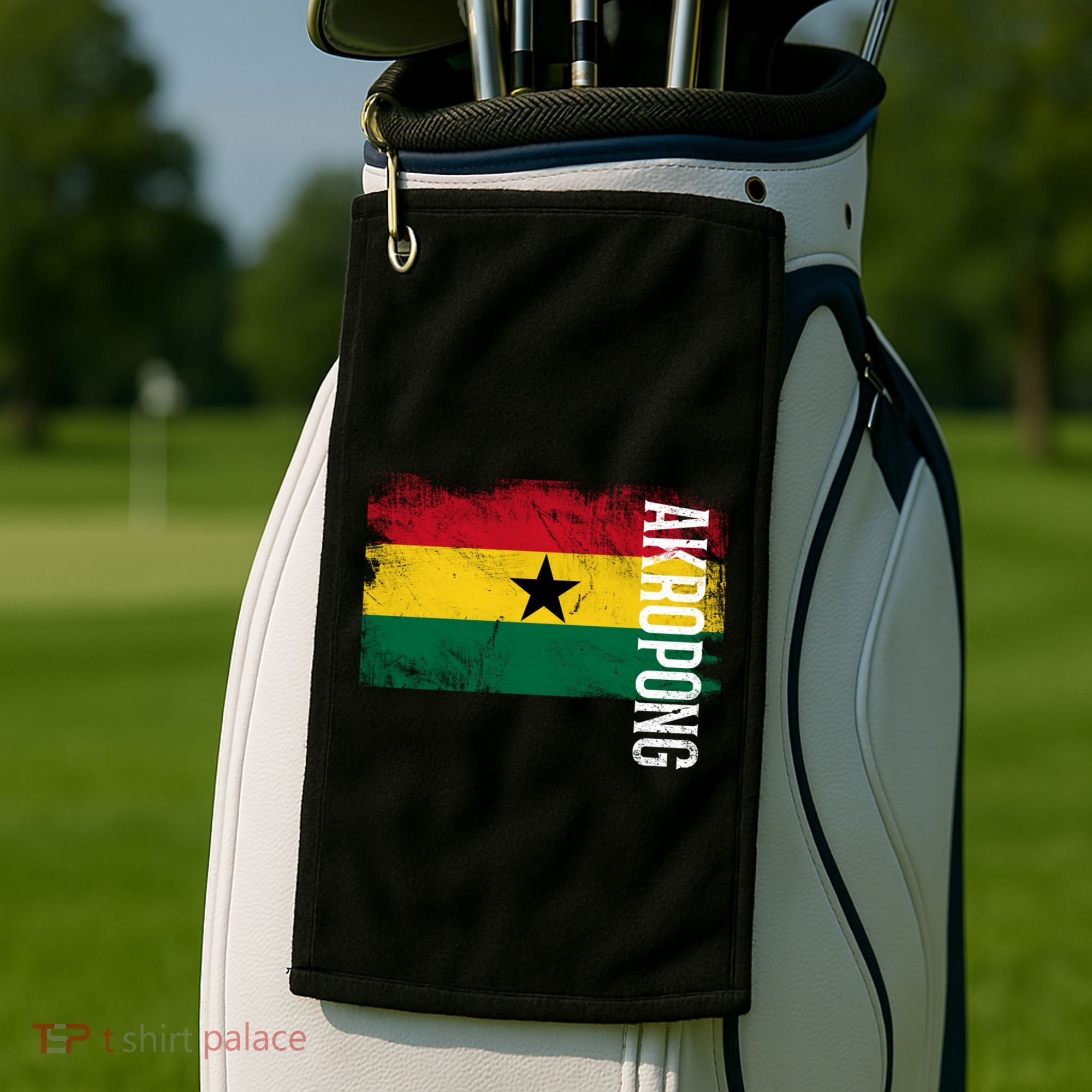 Akropong Ghana Flag Gift For Ghanaians Meaningful Gift Golf Towel
