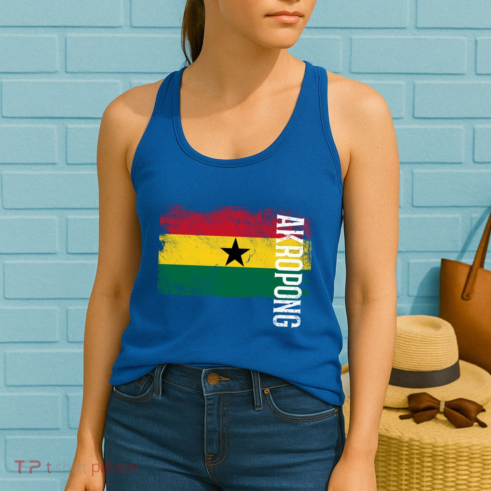 Akropong Ghana Flag Gift For Ghanaians Meaningful Gift Women's Tank Top