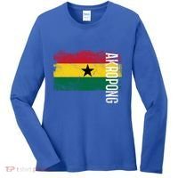 Akropong Ghana Flag Gift For Ghanaians Meaningful Gift Women's Long Sleeve Shirt thumb 0