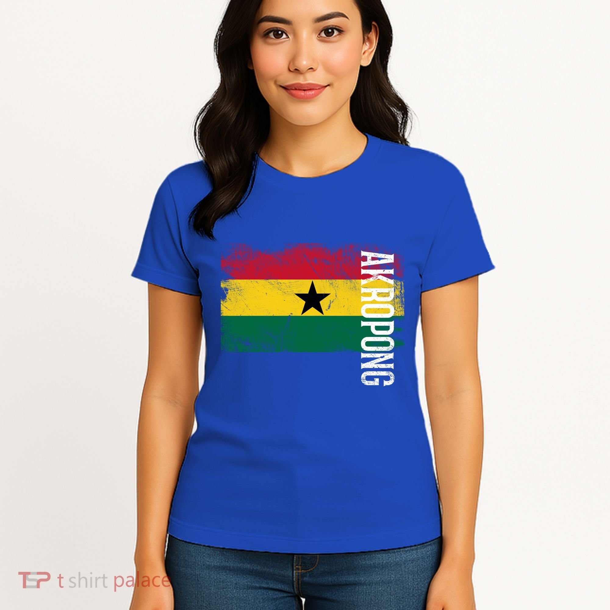 Akropong Ghana Flag Gift For Ghanaians Meaningful Gift Women's T-Shirt