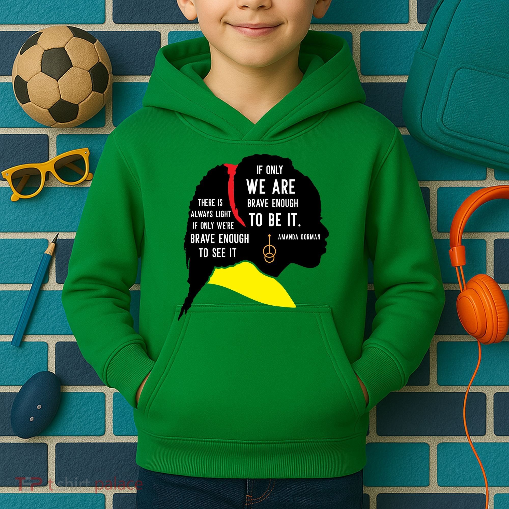 Amanda Gorman For Black History Month Gift Kids Hoodie