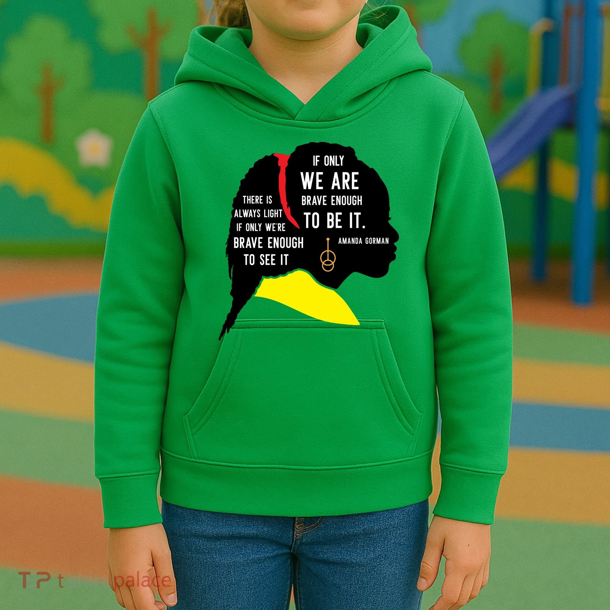 Amanda Gorman For Black History Month Gift Kids Hoodie