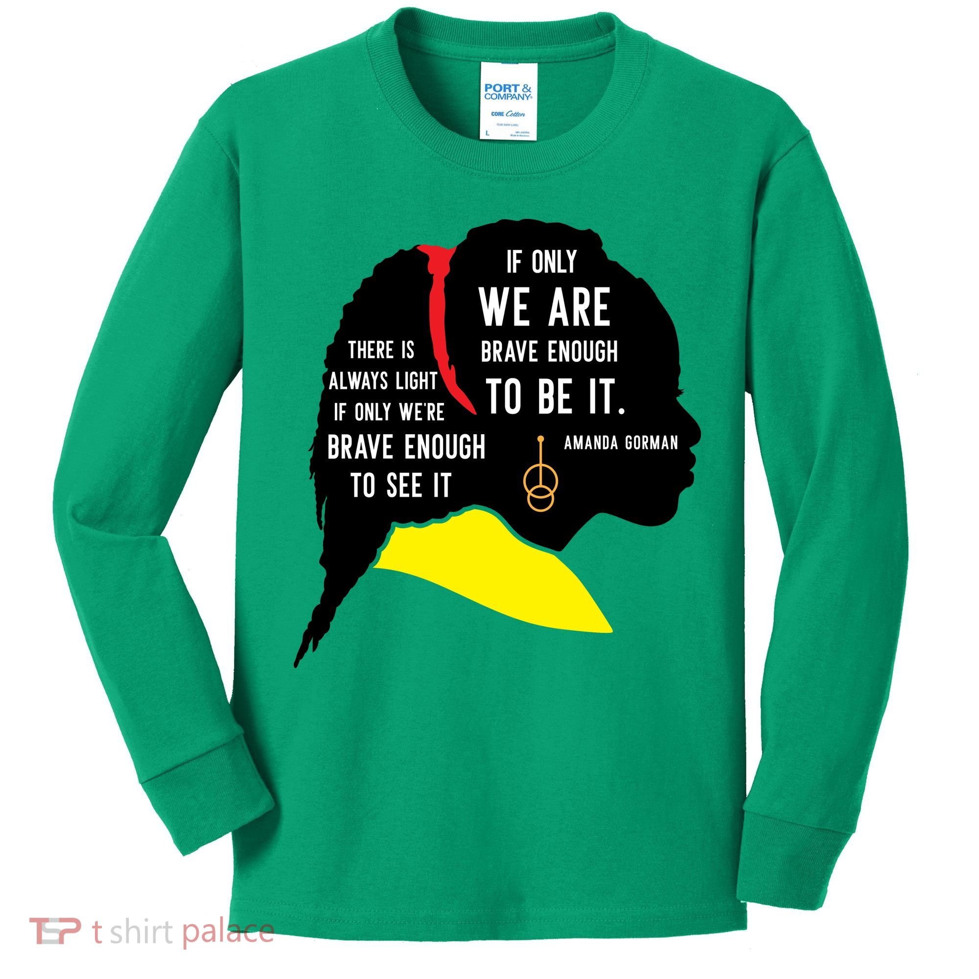 Amanda Gorman For Black History Month Gift Kids Long Sleeve Shirt