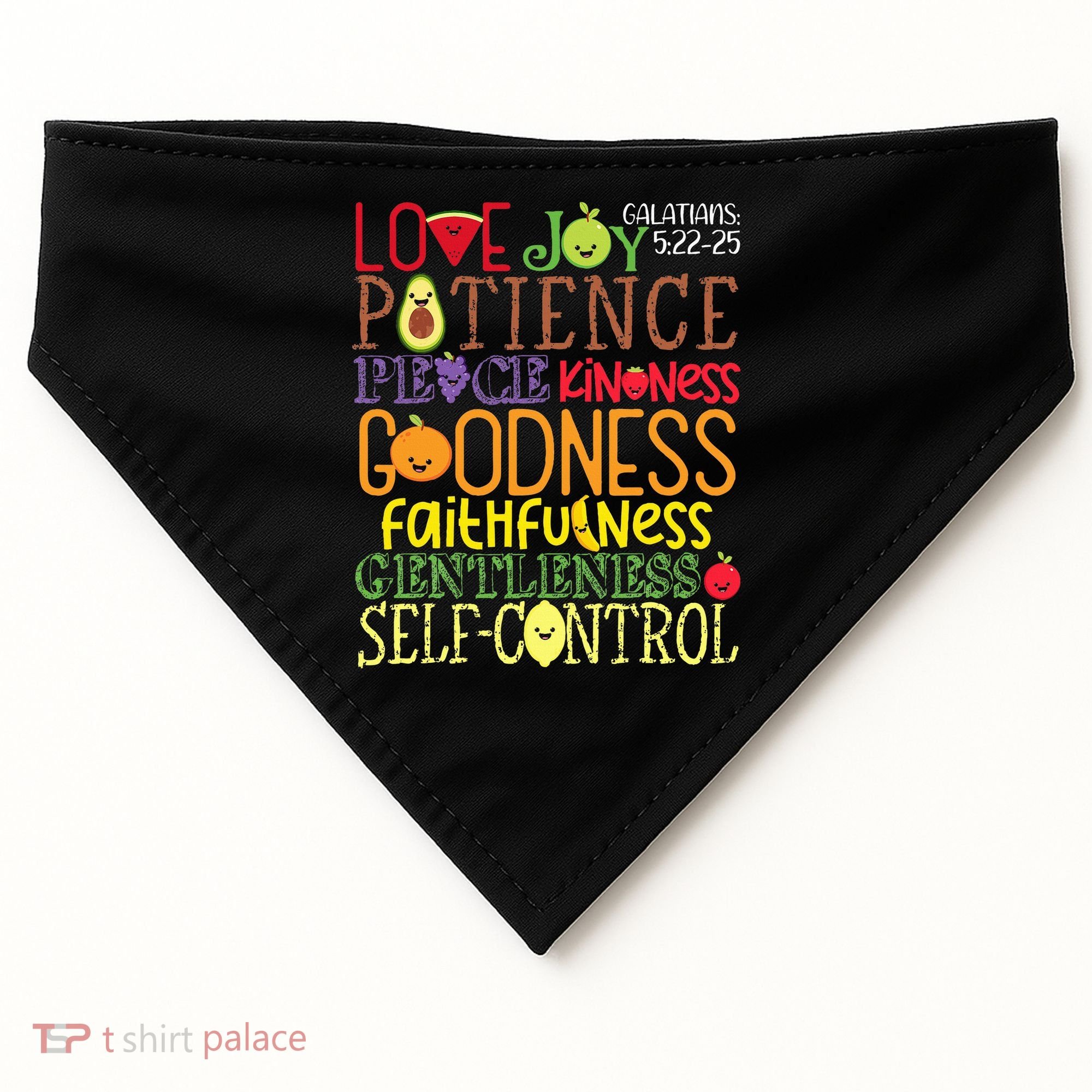 Awesome Galatians Fruit Of The Spirit Religious Verses USA-Made Doggie Bandana