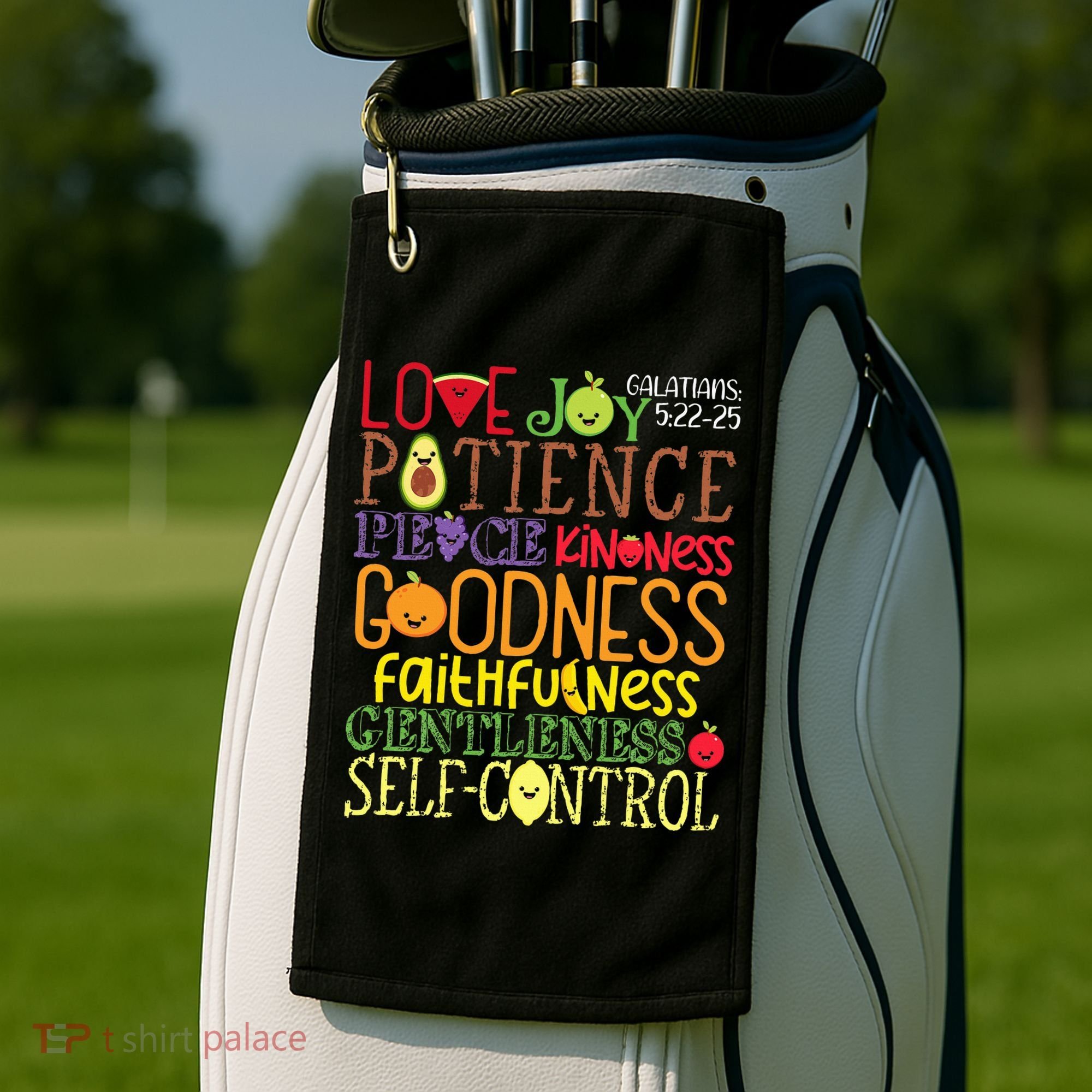Awesome Galatians Fruit Of The Spirit Religious Verses Golf Towel
