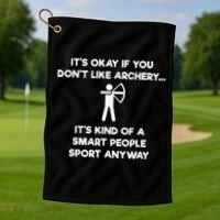 Archery Gift Funny Archery Smart People Golf Towel thumb 1