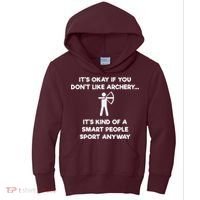 Archery Gift Funny Archery Smart People Kids Hoodie thumb 0