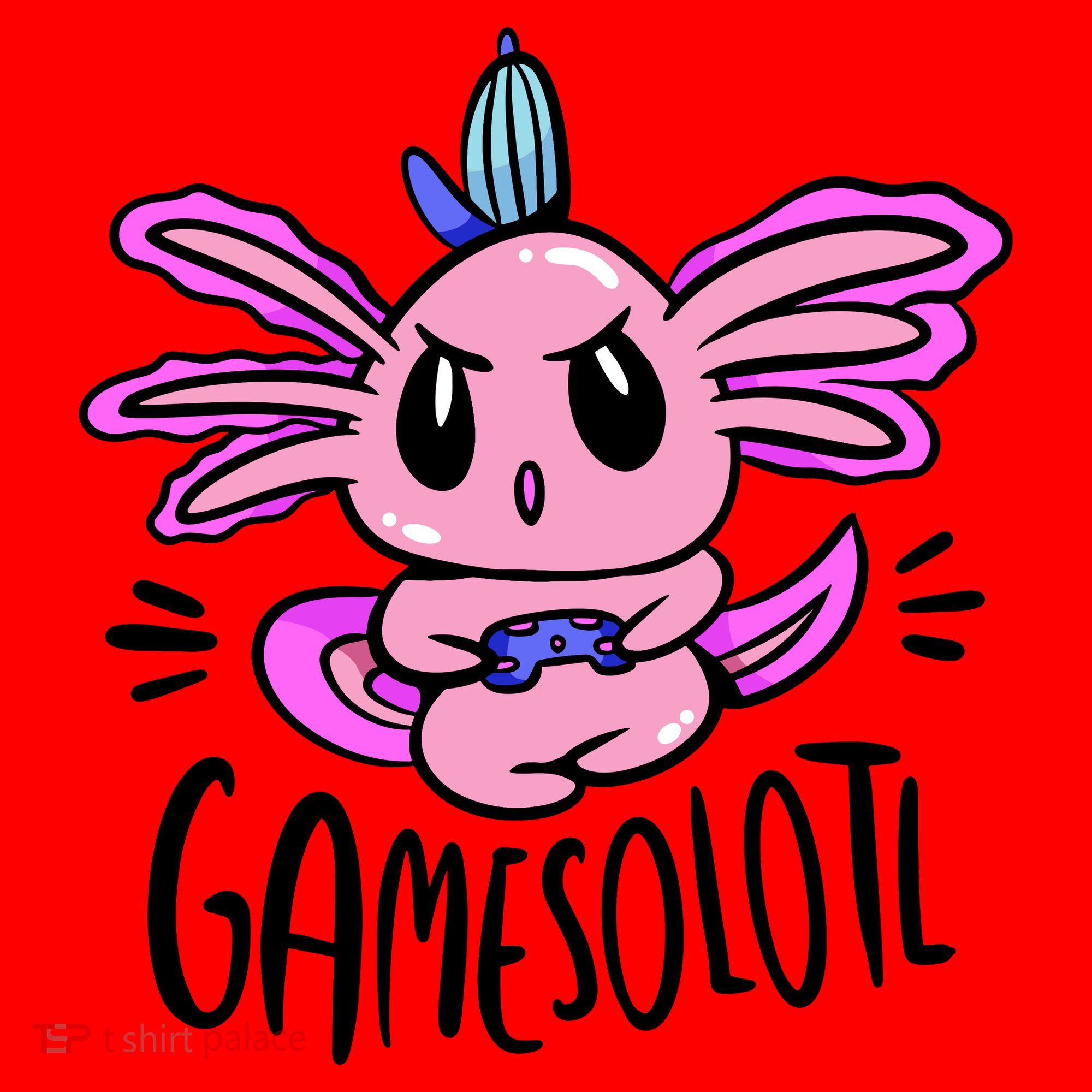 Axolotl Gamesolotl Funny Gamer Video Games Santa Hat