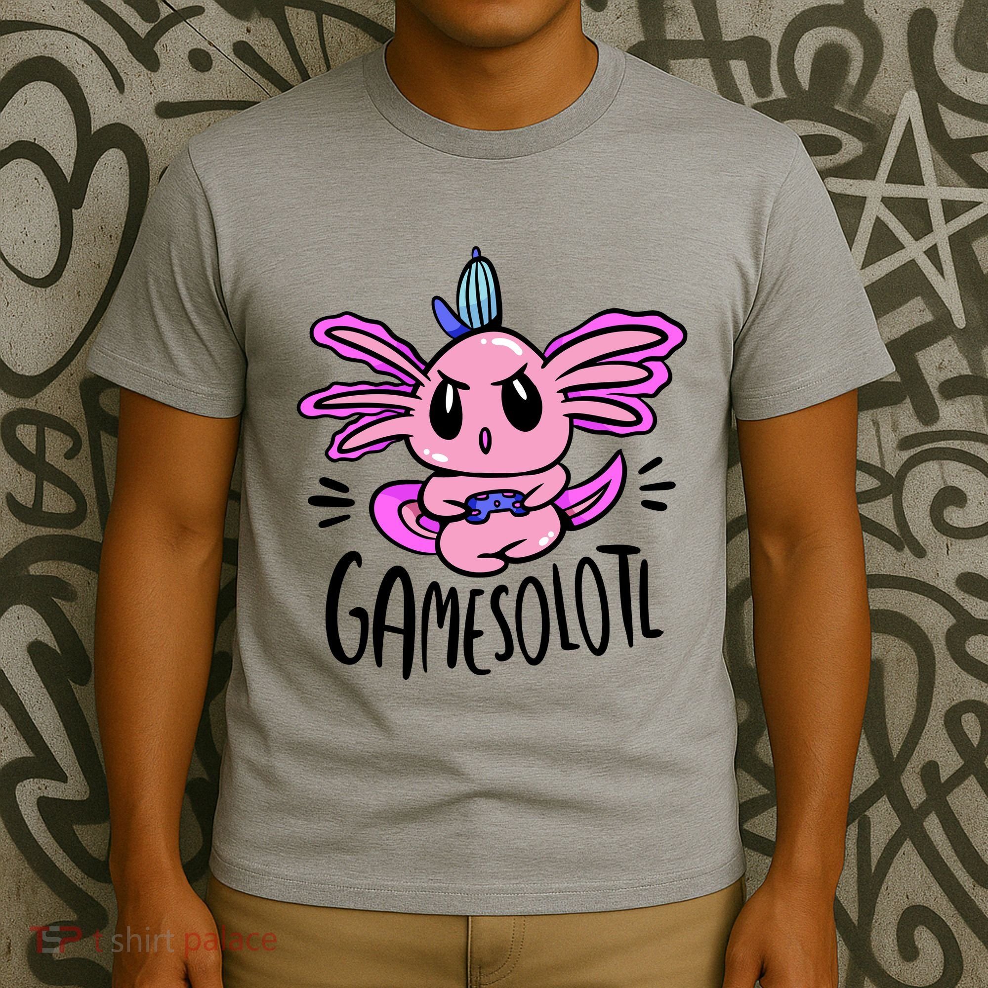 Axolotl Gamesolotl Funny Gamer Video Games T-Shirt