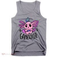 Axolotl Gamesolotl Funny Gamer Video Games Tank Top thumb 0