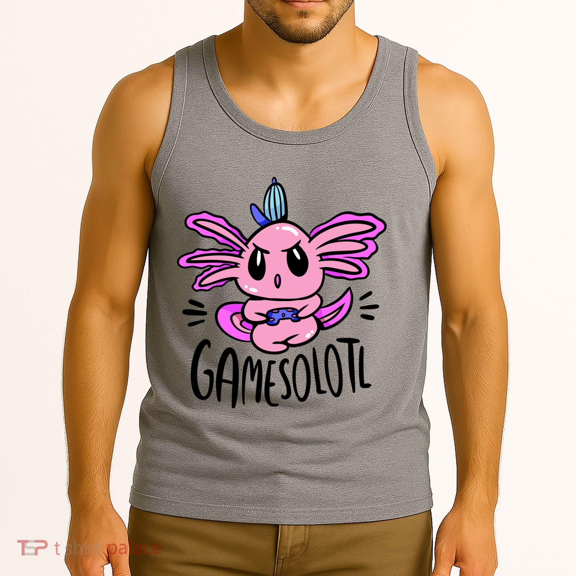 Axolotl Gamesolotl Funny Gamer Video Games Tank Top