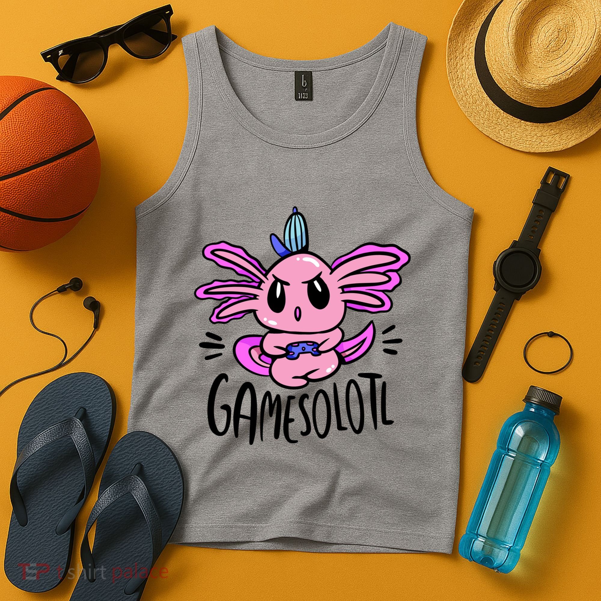 Axolotl Gamesolotl Funny Gamer Video Games Tank Top