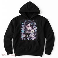 Anime Girl Goth Bunny Cute E Girl Gothic Outfit Grunge Hoodie thumb 0