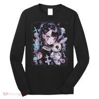 Anime Girl Goth Bunny Cute E Girl Gothic Outfit Grunge Long Sleeve Shirt thumb 0