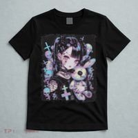 Anime Girl Goth Bunny Cute E Girl Gothic Outfit Grunge T-Shirt thumb 5