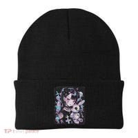 Anime Girl Goth Bunny Cute E Girl Gothic Outfit Grunge Beanie thumb 0