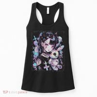 Anime Girl Goth Bunny Cute E Girl Gothic Outfit Grunge Women's Tank Top thumb 0