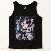 Anime Girl Goth Bunny Cute E Girl Gothic Outfit Grunge Tank Top thumb 2
