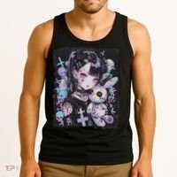 Anime Girl Goth Bunny Cute E Girl Gothic Outfit Grunge Tank Top thumb 3