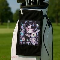 Anime Girl Goth Bunny Cute E Girl Gothic Outfit Grunge Golf Towel thumb 2