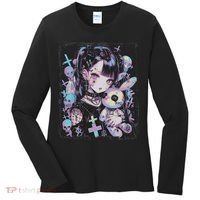 Anime Girl Goth Bunny Cute E Girl Gothic Outfit Grunge Women's Long Sleeve Shirt thumb 0