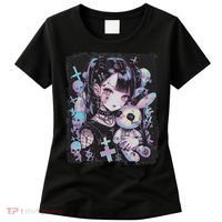 Anime Girl Goth Bunny Cute E Girl Gothic Outfit Grunge Women's T-Shirt thumb 0