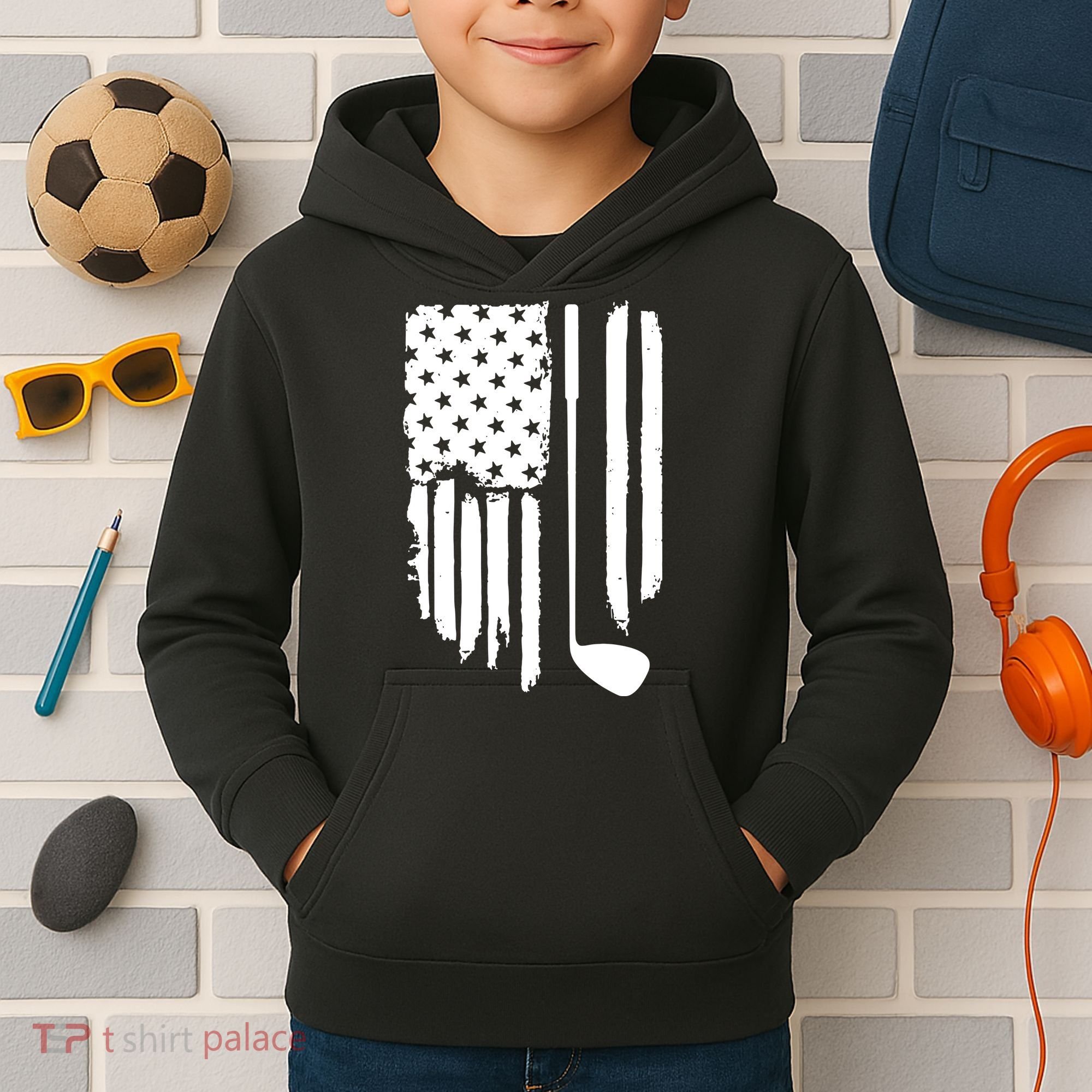 American Golf Game Golf Lover Gift Kids Hoodie