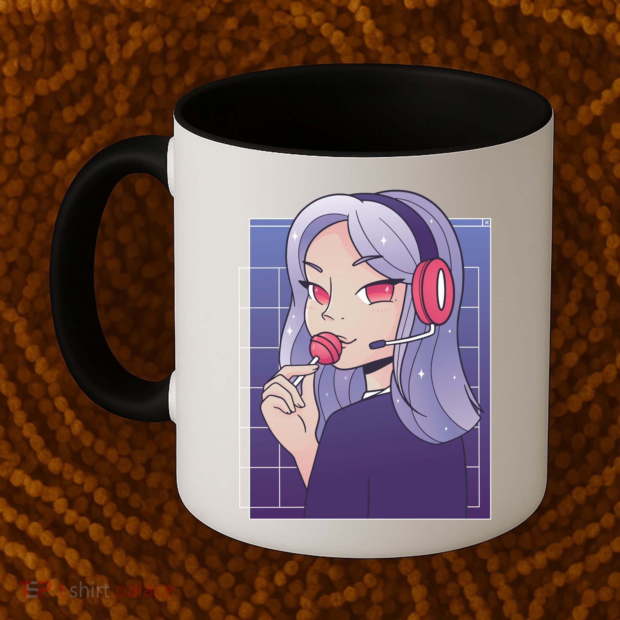 Anime Gamer Girl Lollipop Cute Coffee Mug