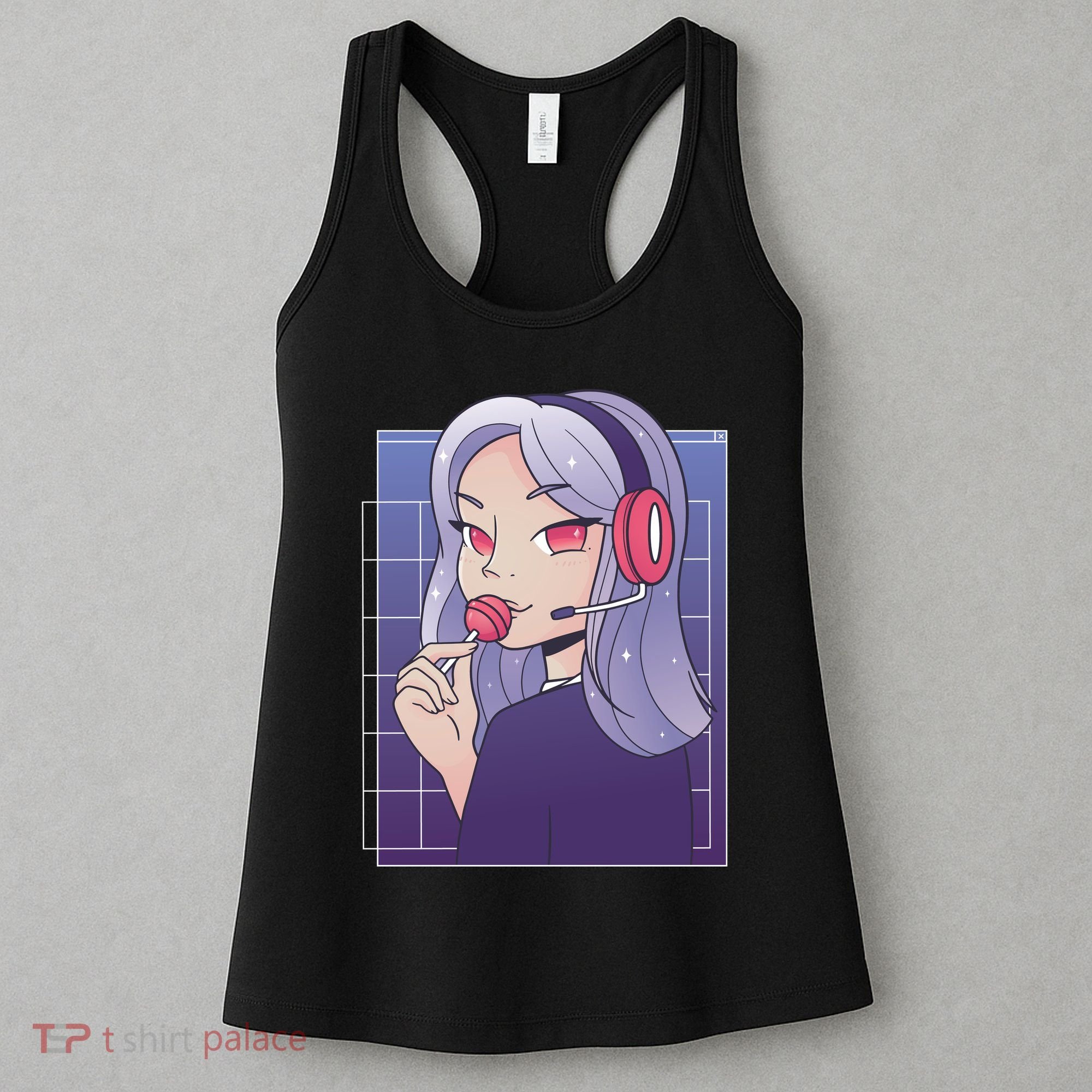 Anime Gamer Girl Lollipop Cute Women's Tank Top