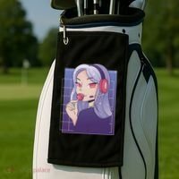 Anime Gamer Girl Lollipop Cute Golf Towel thumb 2