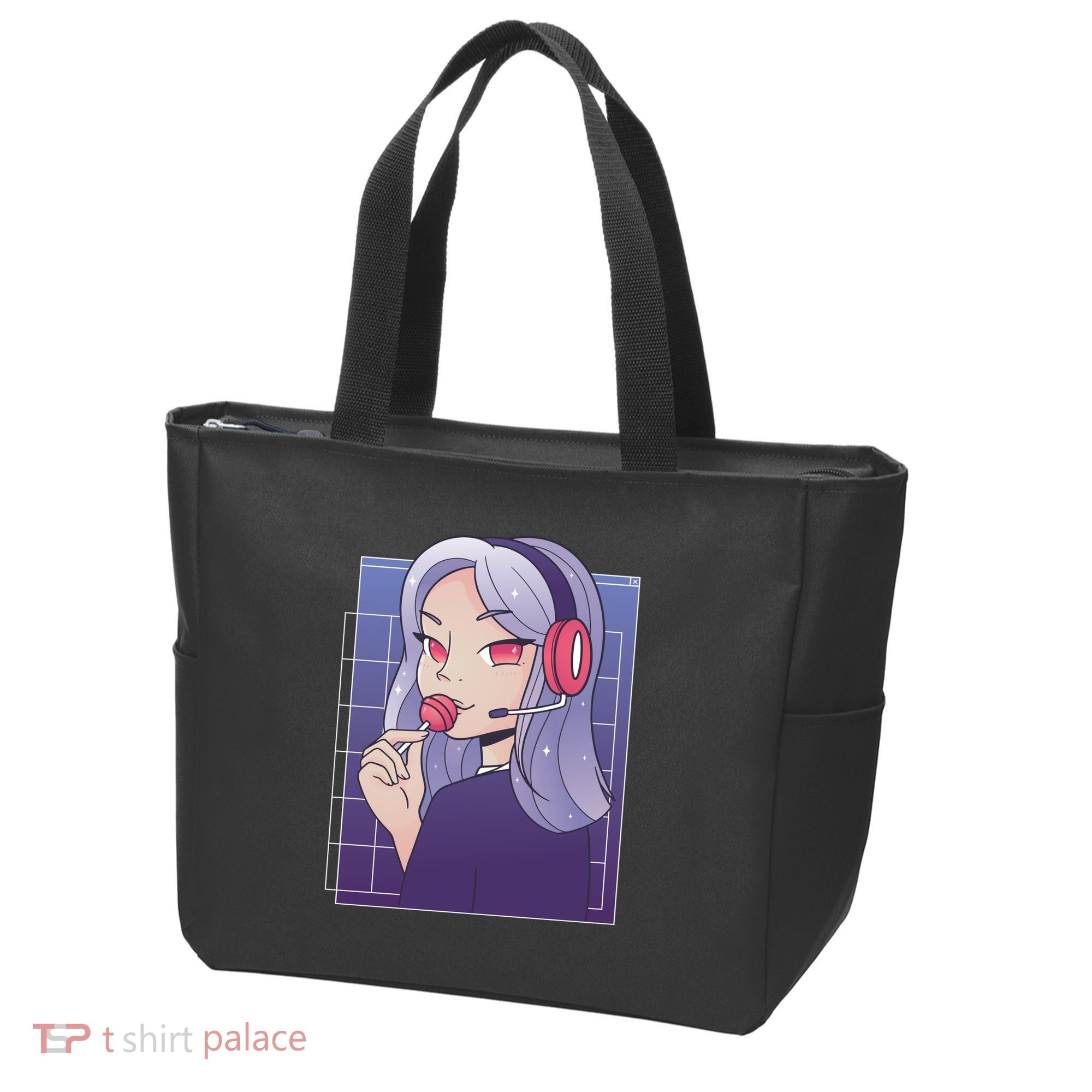 Anime Gamer Girl Lollipop Cute Tote Bag