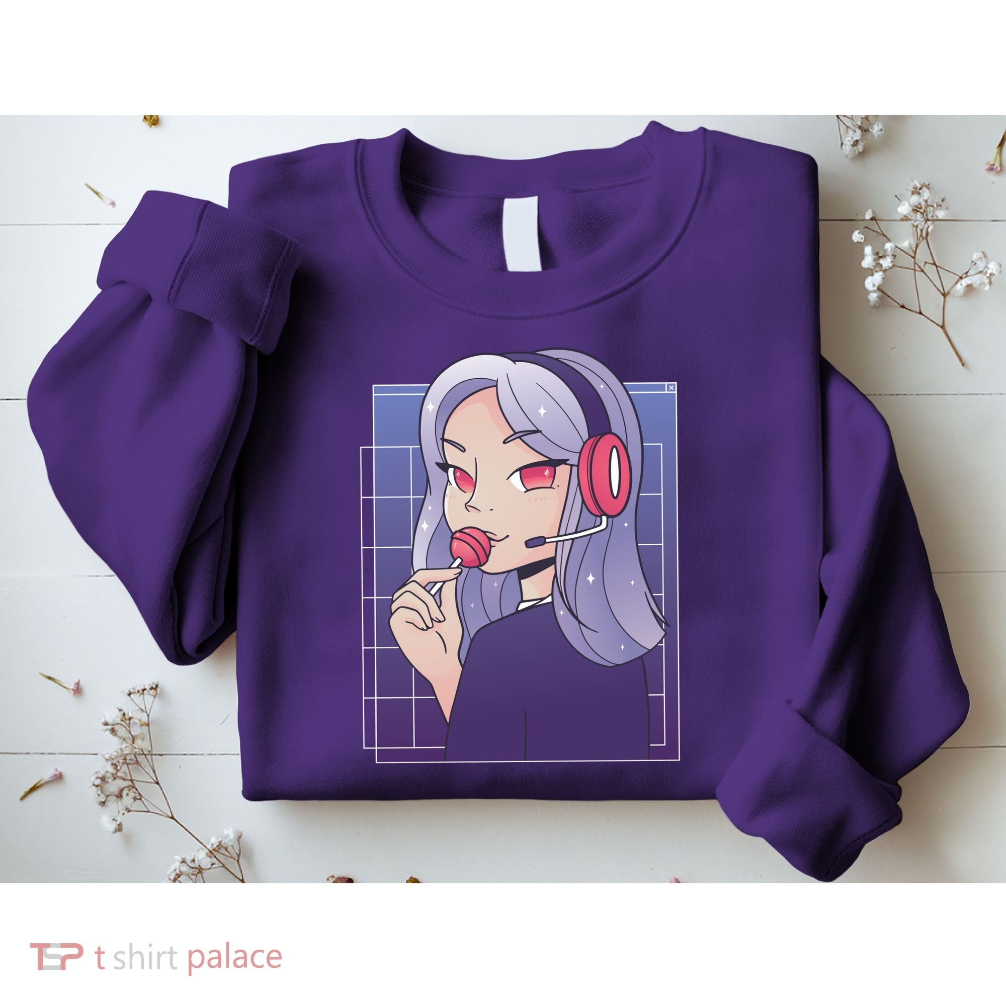 Anime Gamer Girl Lollipop Cute Sweatshirt