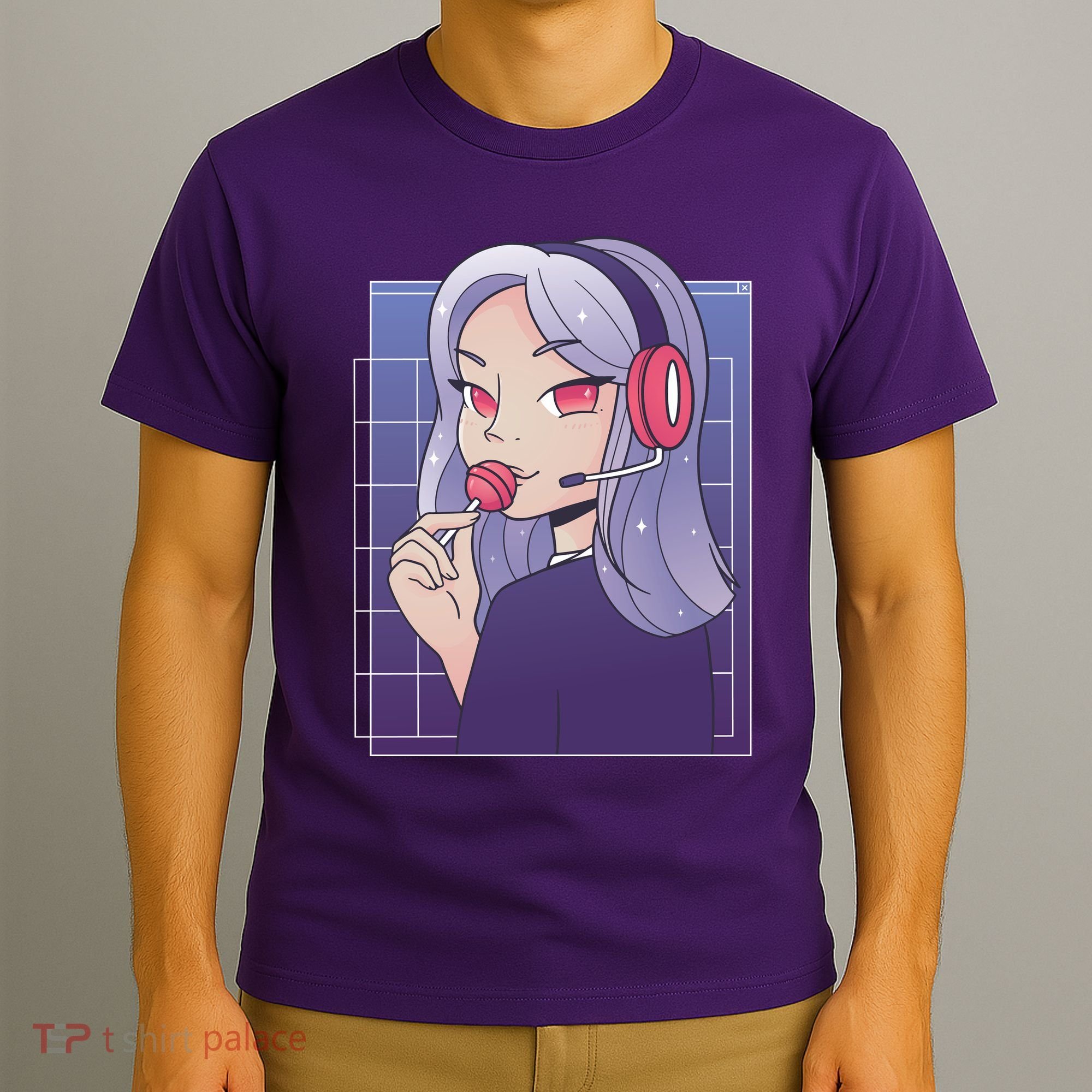 Anime Gamer Girl Lollipop Cute T-Shirt