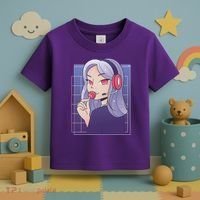 Anime Gamer Girl Lollipop Cute Toddler T-Shirt thumb 3