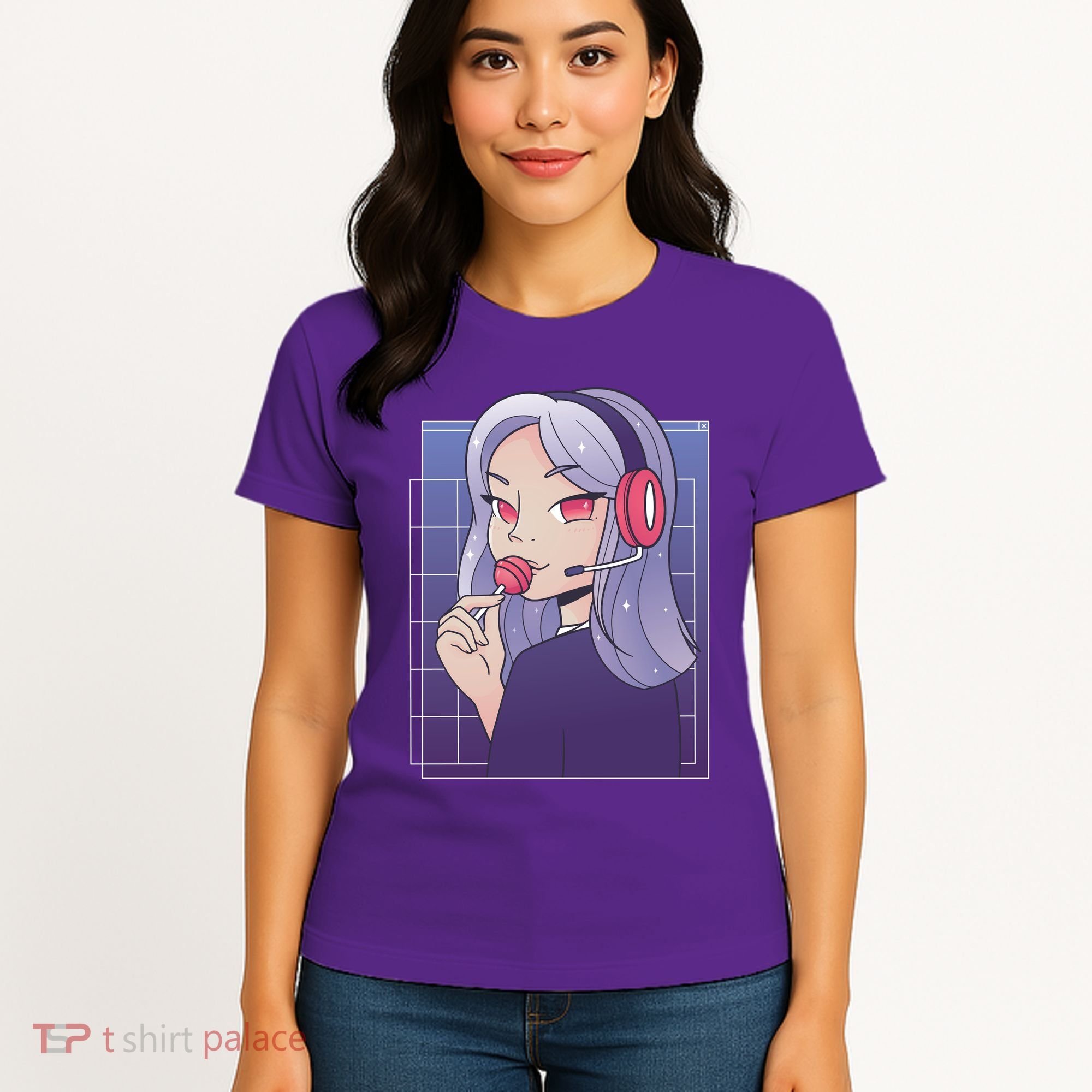 Anime Gamer Girl Lollipop Cute Women's T-Shirt