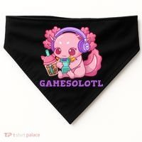 Axolotl Gaming Gamer Video Games Boba Tea Bubble Anime USA-Made Doggie Bandana thumb 0